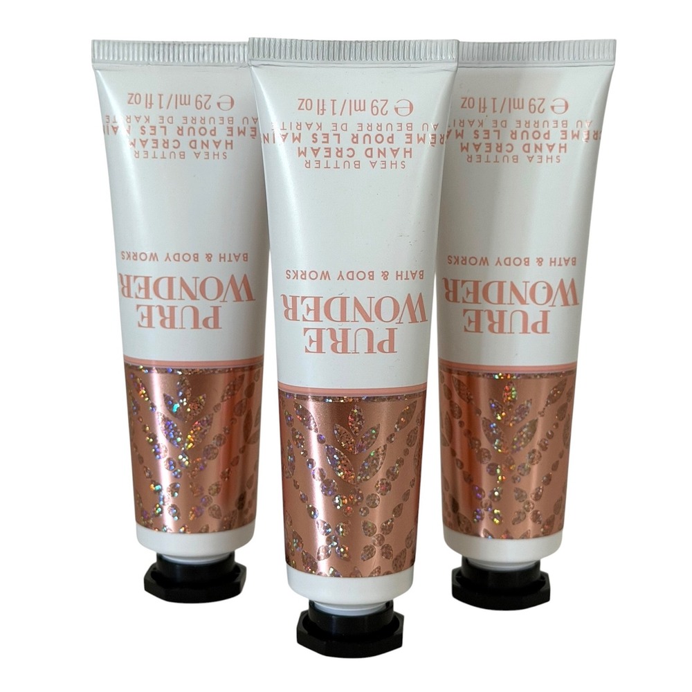 Bath & Body Works Pure Wonder Shea Butter Hand Cream 1oz Set of 3 Travel Size - Picture 5 of 6